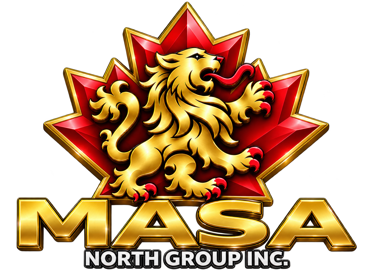 MASA NORTH GROUP INC. gold lion and red maple leaf logo